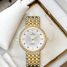 Eine G&D2024 Neue Ankunft einfacher modischer lässig Frauen Uhr, europäische und amerikanische diamantbesetzte Quarzuhr, Geschenkuhr