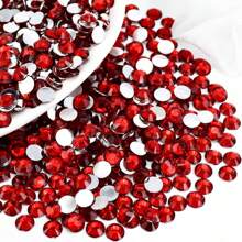 1000/2000/3000 Pcs/Bag 4mm Red Resin Rhinestones Flatback Round Beads Gems,Non Hotfix Rhinestones For Tumblers, Bottles, Clothes, Shoes, DIY Crafts Supplies,Valentine's Day Decoration