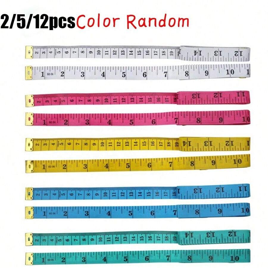 2/5/12 件 150 公分/60 吋身體測量尺縫紉裁縫捲尺公分米縫紉捲尺柔軟隨機顏色 - 彩色 - 查看 1
