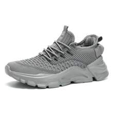 Mens Running Tennis Shoes Slip On Walking Fashion Athletic Sneakers Work Gym Shoes Comfort Lightweight Mesh Soft Sole… - 灰色 - 查看 3