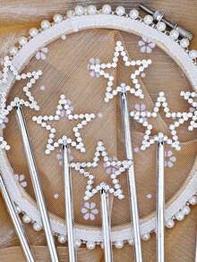 12 Uds. Cetro De Estrella Inspirado En Princesa/accesorios De Cosplay De Varita De Hada, Regalo De Cumpleaños Para Niñas De Guardería Para Actividades De Fiesta Y Vacaciones - Plateado - Ver 2