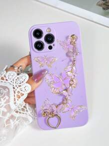 1 件紫色 TPU 蝴蝶图案和 1 件紫色电镀蝴蝶树脂手链防震手机壳，适用于 /Android/OPPO/Galaxy A51 4G/Galaxy A52/A52s 5G/Galaxy S23 Ultra/Galaxy A13 4G/Galaxy A12/Galaxy S22 Ultra/OPPO A54/Galaxy A54/17 Pro Max/Galaxy A04E/Galaxy A05S/Galaxy A34/Galaxy S24 Ultra 5G/Redmi Note 13/Galaxy A14/Galaxy A32 4G - 彩色 - 查看 1