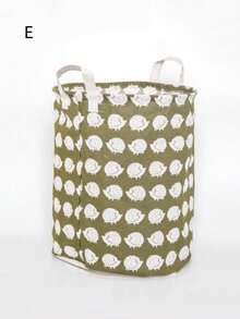 1pc Simple Style Fabric Laundry Basket, Household Clothes Storage Basket, Laundry Hamper For Bathroom - Multicolor - View 8