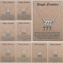 1 Miếng Đơn giản 111 , 222 , 333 , 444 , 555 , 666 , 777 , 888 , 999 Số Vòng cổ mặt dây chuyền Cho nam giới Và Của phụ nữ Mặc hàng ngày - Bạc - Xem 1