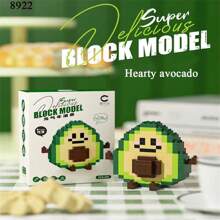 Juguetes de bloques de construcción de comida adorables, manualidades DIY, regalo ideal para amigos, cumpleaños, arte de escritorio, ¡obra de arte increíble! Regalo de vuelta a la escuela / nueva escuela, decoración de habitación, regalos navideños Bloques de color Bloques de color