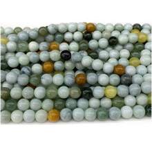 1Strand  Real Natural Genuine Green Jadeite Jade Round Loose Stone Beads DIY Jewelry Accessory - Multicolor - View 5