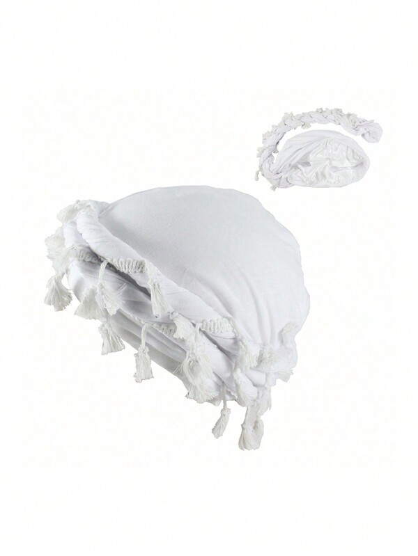 Unisex Vintage Tassel Headband & Turban Hat & Twist Hair Bandana & Beanie Cap With Tail Skull Skeleton Halloween