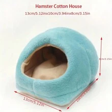 1 pièce Cage de litière pour hamster, maison d'hiver en velours de corail chaude, nid pour petits animaux, sac de couchage pour rongeur, lit douillet en polaire pour cochon d'inde, nid douillet pour petits animaux, couleur d'expédition aléatoire