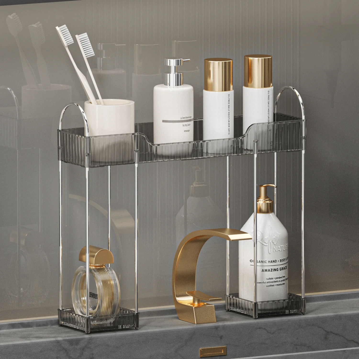 Bathroom Countertop Organizer Over The Faucet, Narrow Counter Organizer ...
