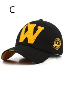 1入男女皆宜時尚棒球帽，洗水和磨損的外觀，復古字母W刺繡街頭風格 - 彩色 - 查看 8