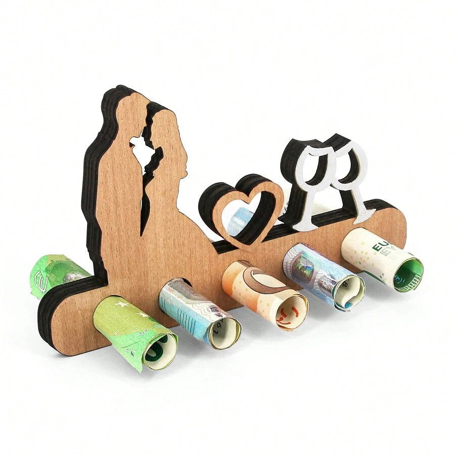 Giftota - Original Birthday Money Gift Wood - Money Gift For Bicycle - Aeroplane - Wedding - Ship - Car Wooden Gifts - Money Gift For Friends, Family, Lovers, Cyclists - Multiple Styles - 戀人 - 查看 1