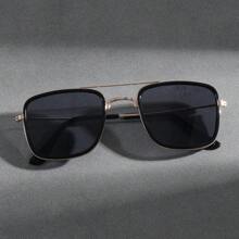 1 Pc Boy/Girl/Kids Square Metal Frame Vintage Fashion Glasses, Outdoor Travel Decorative Glasses