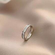 1pc High-Grade Stainless Steel Starry Sky Diamond Inlaid Couple Ring, Four Seasons Universal