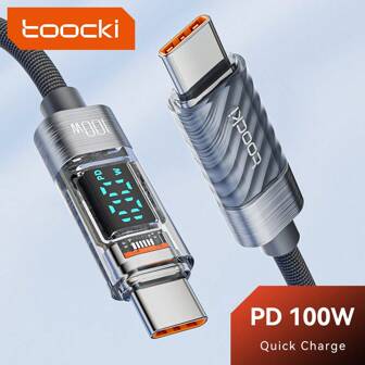 Toocki 100W C-Type To C-Type Cable PD 3.0 QC 4.0 Fast Charging Suitable For C-Type Cable Nan