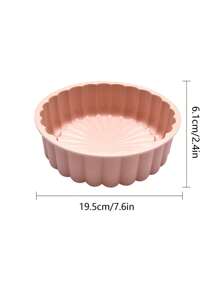 1pc Pink Pleated Round Silicone Cake Mold In Sunflower/Donut Shape - Blue - View 2