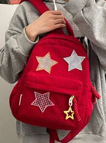 Personalized Mini Backpack For KidsSchool Bag, School Bookbag, Backpack For School, Lightweight, Classic Casual, Cute, Suitable For Teen Girls Women College StudentsMiddle School, High School, Outdoors, Travel, Outings, Holiday, Elementary School - Red - View 2