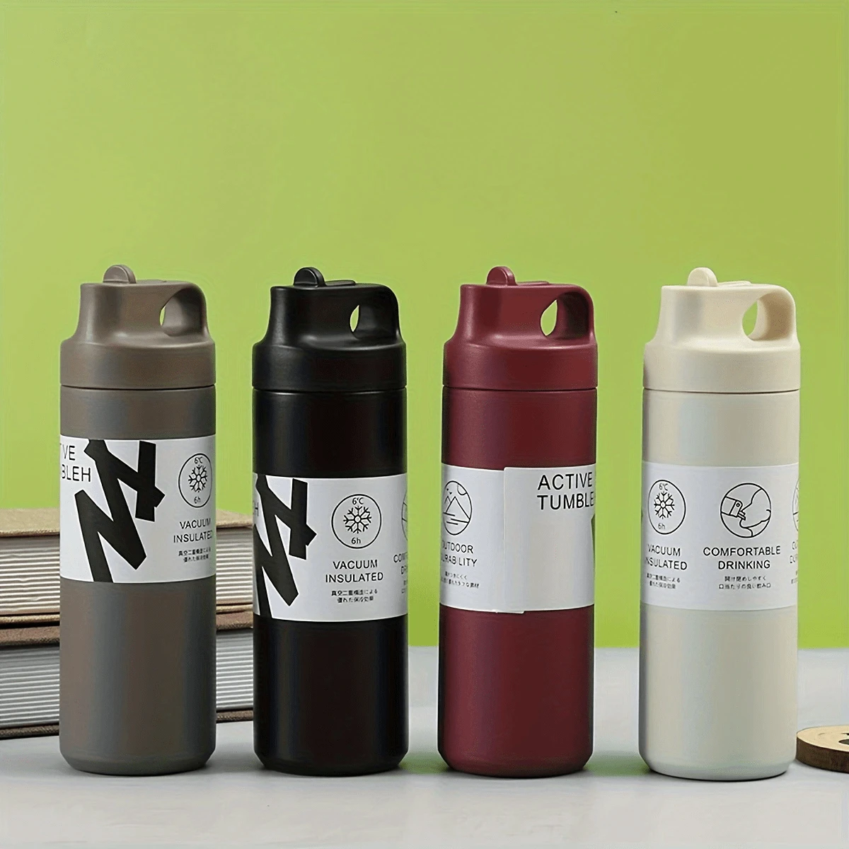 1pc Portable Stainless Steel Insulated Bottle - Grey - View 1