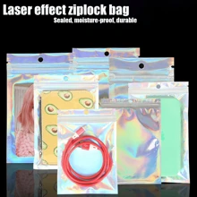 1 gói Laser ba chiều Tự niêm phong Cái túi , Niêm phong Cái túi , Chống ẩm Mỹ phẩm Đồ trang sức Niêm phong Cái túi - Bạc - Xem 1