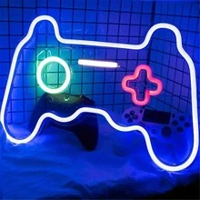 1 Pc, Game Console With Back Panel Neon Light, Decorative Neon Light, Player Wall Decoration, Suitable For Home Bedroom Decoration, Game Console Room Decoration, Scene Layout, USB Version - Yellow - View 6