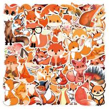 60pcs Fox Stickers, Waterproof Vinyl Graffiti Stickers Suitable For Water Bottles, Laptops, Phones, Skateboards, Guitars, Luggage, Scrapbooks, Helmets, Party Decorations And Gifts - Multicolor - View 1