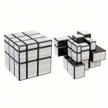 Cubo De Espejo Mágico 2x2 3x3 Con Pegatinas Doradas Y Plateadas, Forma Especial De Los Cubos, Juguetes Educativos De Rompecabezas Para Niños Designados Para Competición, Juguete De Cubos Para Niños, Un Regalo Para Niños