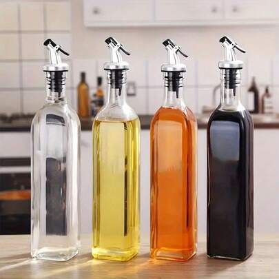 1 chai thủy tinh đựng dầu, lọ đựng dầu chống rò rỉ, chai đựng dầu, hộp đựng gia vị cho tiệc nướng ngoài trời, đồ dùng nhà bếp, chai thủy tinh