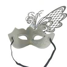 1件高端女性多色鑲嵌水晶金屬化妝舞會面具,適用於化妝舞會/嘉年華會/婚禮/表演裝飾面具 - 金色 - 查看 6