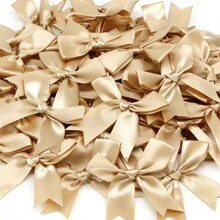 Laço de Fita de Tecido Grande com Cauda de Fita de Cetim Dourado de 12-50 peças, Arco de Nó de Fita Adorável de Cor Mista para Decoração de Festa e Embrulho de Presente, para Bolos, Pipocas, Doces e Embalagem de Presente