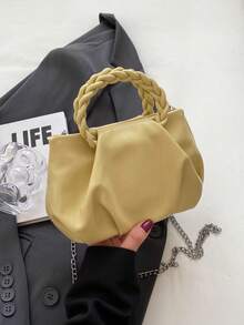 Chain Strap Simple And Elegant New Fashion Lightweight Tote Bag For School, Work, Travel, And Leisure - Yellow - View 7