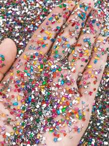 1000 件超闪亮迷你树脂美甲平底水钻 - 不对称形状 DIY 指甲饰物指甲宝石美甲用品指甲