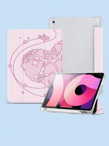 粉色地图 iPad 保护壳兼容 iPad 10.2 英寸 2021/2020 iPad 第 9/8 代，适用于 Tab/Galaxy 保护套，带笔架，支持自动睡眠/唤醒盖 - 彩色 - 查看 5