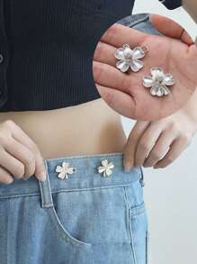 2pcs/Set Detachable Clover Waist Cincher For Jeans, Waist Size Adjuster - Multicolor - View 9