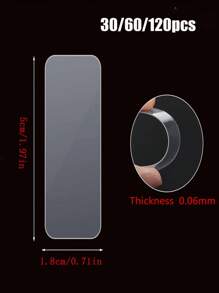30/60/120 Pces Fita Dupla Face Acrílica Nano Impermeável Traceless Fita Adesiva Clara Para Colagem De Parede Doméstica, 5x1.8cm