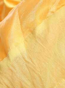 Yellow Satin Spaghetti Strap Princess Dress For Birthday Party, Flower Girl Dress For Wedding, Suitable For Celebration Events (V-Neck Sequin, Not Including Headband)