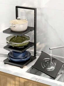 1 件锅碗瓢盆整理柜，橱柜下可调节锅碗瓢盆整理架，锅碗瓢盆厨房整理和储藏，储藏，厨房整理器，厨房用品，房间装饰，家居装饰。 - 黑色 - 查看 5