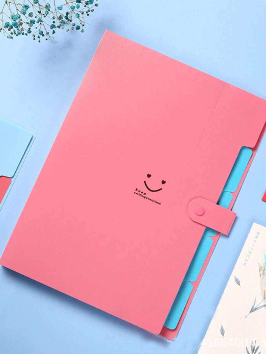 Accordion File Folder With Multiple Compartments Made Of Plastic