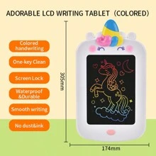 Deer Design Unicorn Lcd Writing Tablet, Reusable Electronic Handwriting Board With Animal Drawing For Learning And Doodling, Toy Made Of Abs - Multicolor - View 14