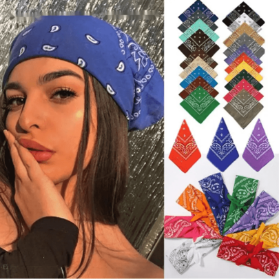 21 Inch Polyester Paisley Rock Street Hip-Hop Bandana With Non-Sweat-Absorbing Decorative Quick-Drying Design, Ideal Choice For Gift Boho Headband Soft Hijab Abaya Accessories Women Veil