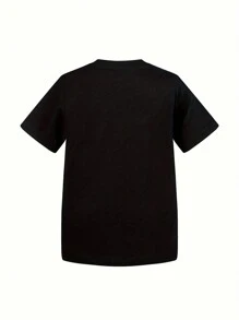 Young Boy 5pcs Creative Solid T-Shirt, Casual Lightweight Comfy Short Sleeve Crew Neck Tee , Kids Clothings For Summer