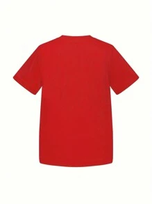 Young Boy 5pcs Creative Solid T-Shirt, Casual Lightweight Comfy Short Sleeve Crew Neck Tee , Kids Clothings For Summer