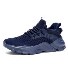 Mens Running Tennis Shoes Slip On Walking Fashion Athletic Sneakers Work Gym Shoes Comfort Lightweight Mesh Soft Sole… - 深蓝 - 查看 3