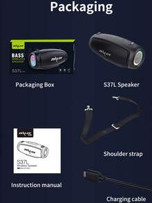 Zealot S37L Wireless Portable Speaker 40W Power With 7200mAH Battery, Long Battery Life, Compatible With TF Card/USB/AUX, Supports Mobile/Tablet/Computer/TV Connection Playback, Suitable For Parties, Home Theaters, Outdoor Dance - Black - View 12