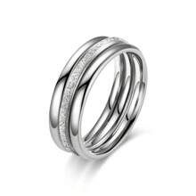 3 Stücke/set Mode Drei-leben Sandgestrahlte Edelstahl Ringe Für Paare, Einfache 2mm Innere Kugelgelenk Band Mit Matte Finish
