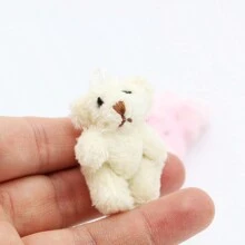 1pc Cute Miniature Cartoon Decor Plush Toy House Toy Photography Props, Soft Simulated Fur Bear, Lovely Style, Suitable For Bag, Clothing, Socks, Shoes Accessory Or Cute Gift For Your Friend, Family As A Birthday Or Christmas Present, Also A Great Addition To Your Plush Collection.