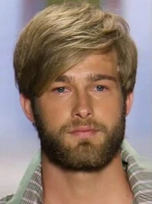 10 Inch Men's Fashionable Natural Short Curly Mixed Color Synthetic Fiber Wig With Side Bangs, Suitable For Daily Wear, Holiday, Party - Brown - View 2