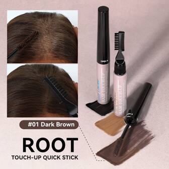 SHE LOVES 暫時性染髮筆,可覆蓋白色和灰色的頭髮,具有持久染發效果,根部修飾劑可瞬間掩蓋灰色頭髮 #01深褐色