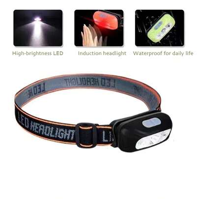 1 pieza Mini Faro frontal recargable inductivo portátil y potente de 5w con LED, con batería incorporada, resistente al agua, linterna frontal para pesca, camping y senderismo, accesorios de camping