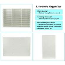 Wood File Sorter Archaize Color Mail Center Magazine Holder Paper Storage Cabinet Classroom Keepers Mailbox For Home & Office,27 Slots - White - View 2