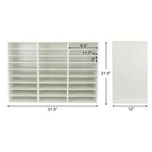 Wood File Sorter Archaize Color Mail Center Magazine Holder Paper Storage Cabinet Classroom Keepers Mailbox For Home & Office,27 Slots - White - View 3