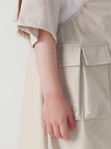 MARC&JANIE Young Girl Outdoor Moisture Wicking Quick Drying Jumpsuit With Large Pocket And Suspenders Spring